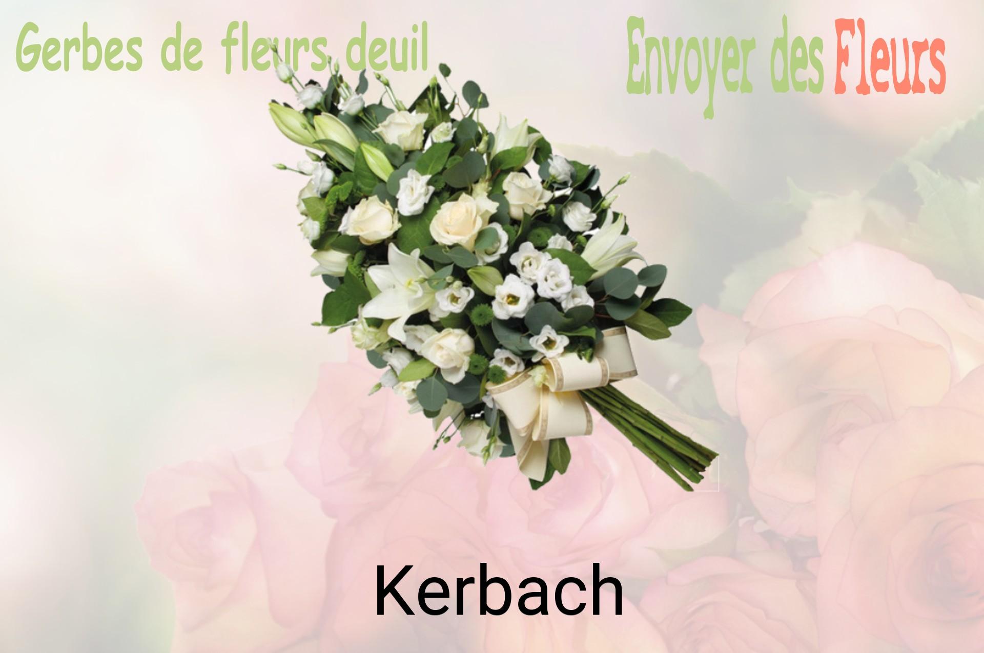 Gerbe de fleurs de deuil livrée à Kerbach